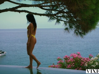 69,brunette,cumshot,milf,outdoor,pool,public,riding,small tits,