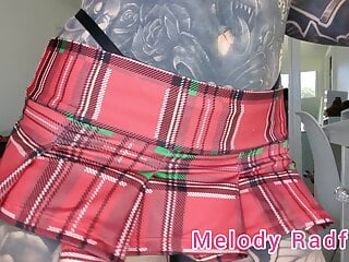 Brief dark-hued and crimson underwear microskirt attempt On drag macro shot Melody Radford Onlyfans