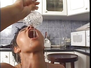 "Slut gulps spunk from a glass after dt and getting her drill crevasses torn up hard"