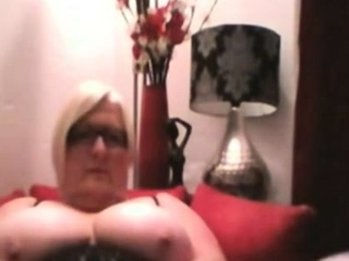 Mature plus-size dildoes on camera