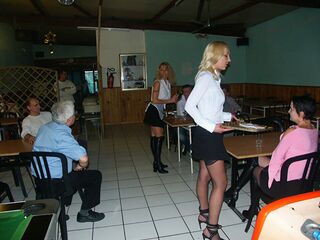 Anal invasion Waitresses at public restaurant
