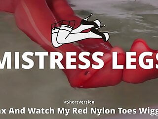 Relieve And observe My crimson Nylon Toes jiggling
