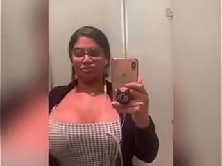 Latina in the teach showcasing her bosoms and toying with her self