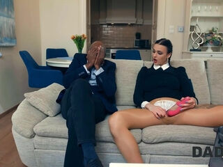 black,blowjob,brunette,caught,cheating,girlfriend,hardcore,interracial,old and young,old man,shaved,tall,