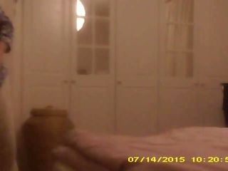 Spy camera captures British mature aunt changing in her room