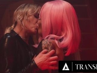 'Alluring Trans cougar Helps Cis all girl Orgasm'