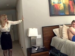 blonde,milf,stockings,