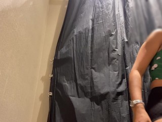 'Shopping mall fitting guest room masturbate'