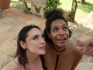 amateur,blowjob,brunette,interracial,milf,pov,threesome,